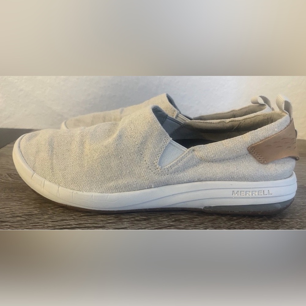 Merrell Gridway Moc Canvas Slip On Tan Sneakers Womens 9.5